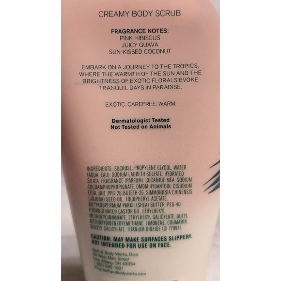 Bath & Body Works Hibiscus Paradise Sealed  Creamy Body Scrub Guava Coconut 8 oz - Picture 5 of 6